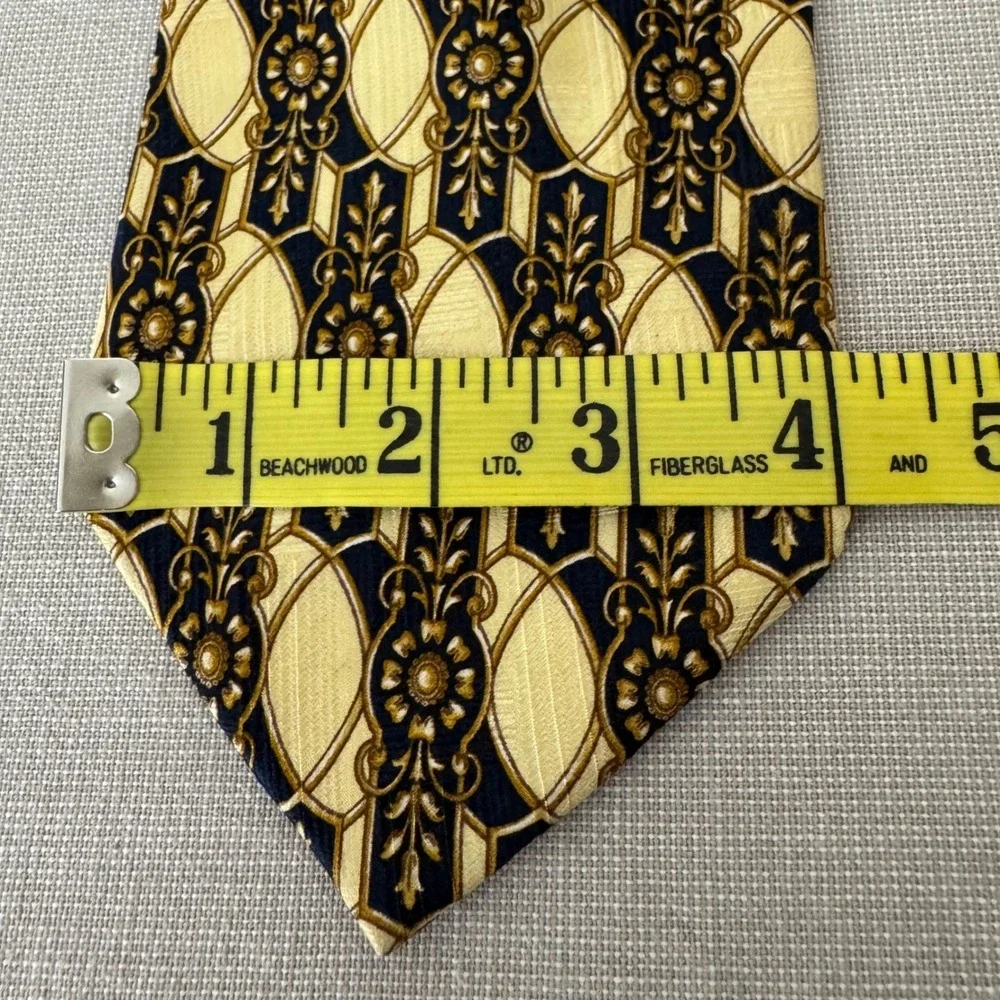 Pierre Balmain Couture Silk‎ Tie Black/Gold/Tan